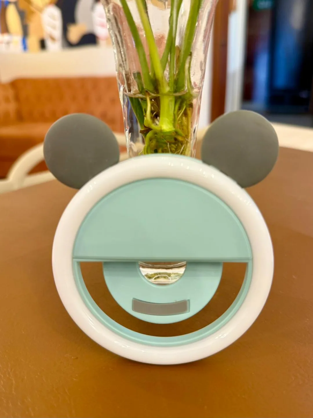 Mini Ring Light – Anels Luminoso p/ celular - Universal mickey Cores e modelo:Rena Salmão