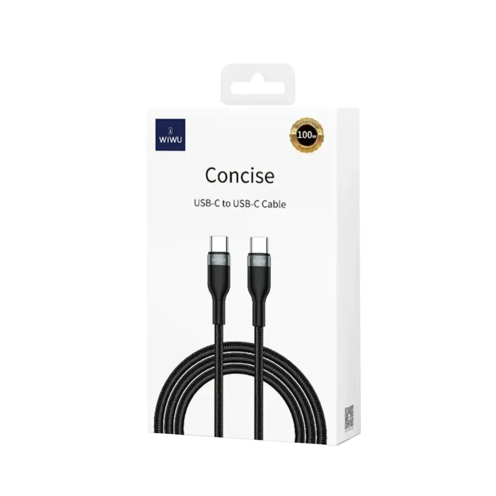 Cabo Vigor  Tipo C x C  -100W  Silicone  120 cm  Preto