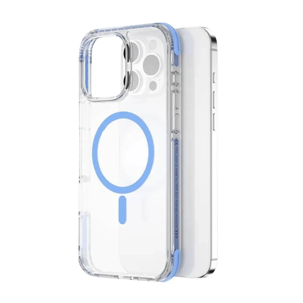 Capa celular WiWu HYBRID ULTRA  IP16 PRO MAGSAFE Azul transparente
