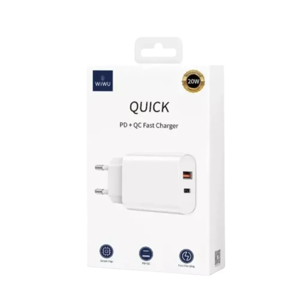 Carregador Quick  para Iphone  USB-C  20W  Branco