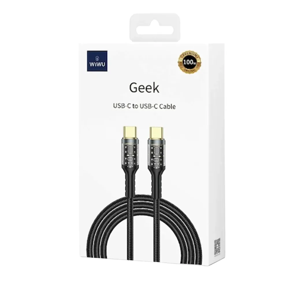 Cabo MagQ  Tipo C x C -100W   Nylon Preto   100 cm